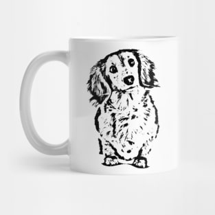 Long Haired Dachshund Sketch Mug